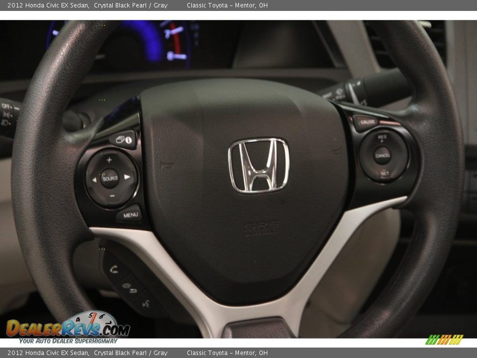 2012 Honda Civic EX Sedan Crystal Black Pearl / Gray Photo #6