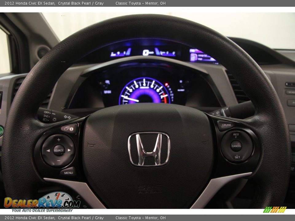 2012 Honda Civic EX Sedan Crystal Black Pearl / Gray Photo #7