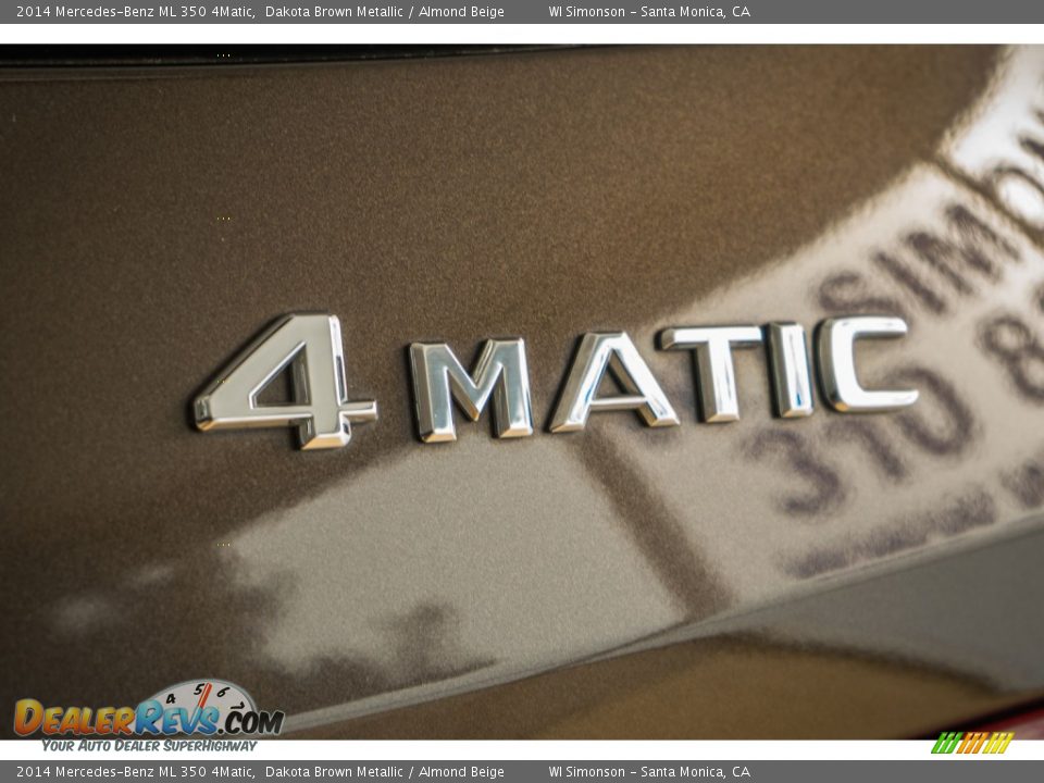 2014 Mercedes-Benz ML 350 4Matic Dakota Brown Metallic / Almond Beige Photo #31