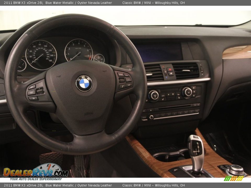 2011 BMW X3 xDrive 28i Blue Water Metallic / Oyster Nevada Leather Photo #6
