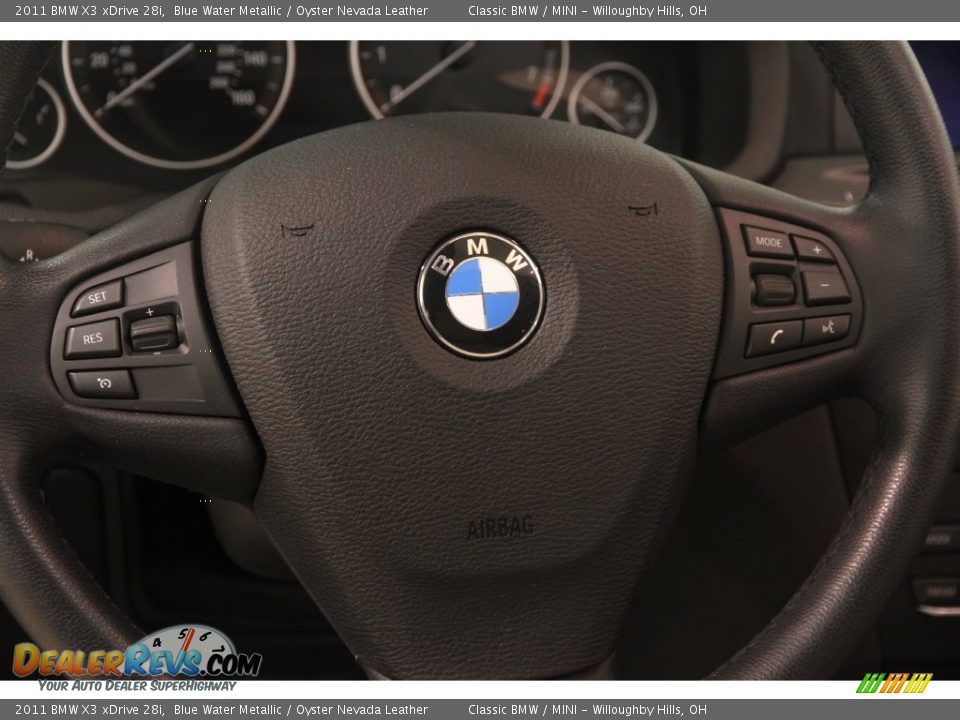 2011 BMW X3 xDrive 28i Blue Water Metallic / Oyster Nevada Leather Photo #7