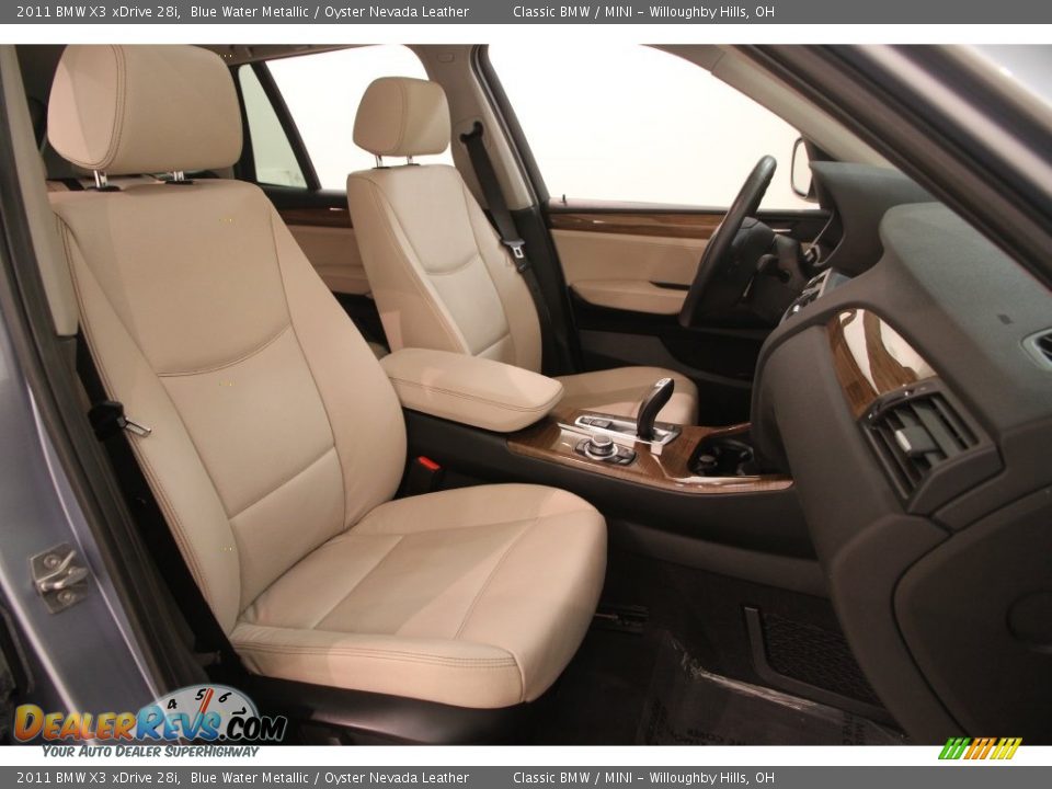 2011 BMW X3 xDrive 28i Blue Water Metallic / Oyster Nevada Leather Photo #15