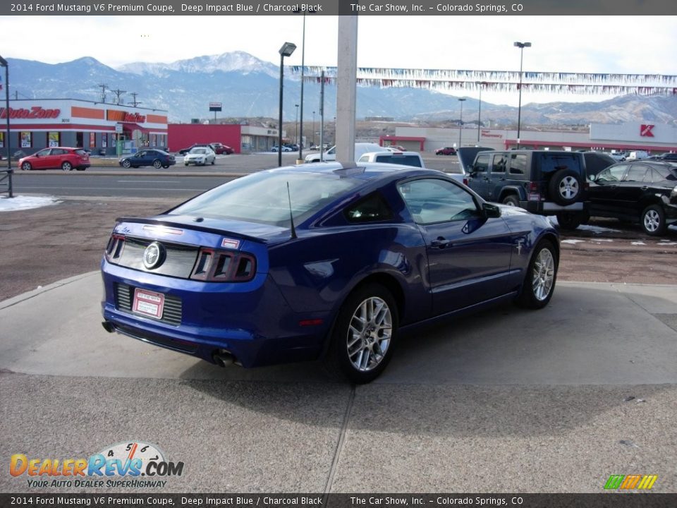 2014 Ford Mustang V6 Premium Coupe Deep Impact Blue / Charcoal Black Photo #5