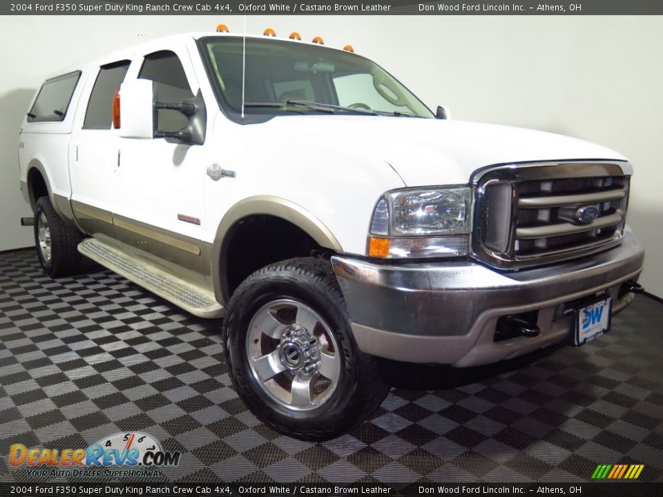 2004 Ford F350 Super Duty King Ranch Crew Cab 4x4 Oxford White / Castano Brown Leather Photo #1