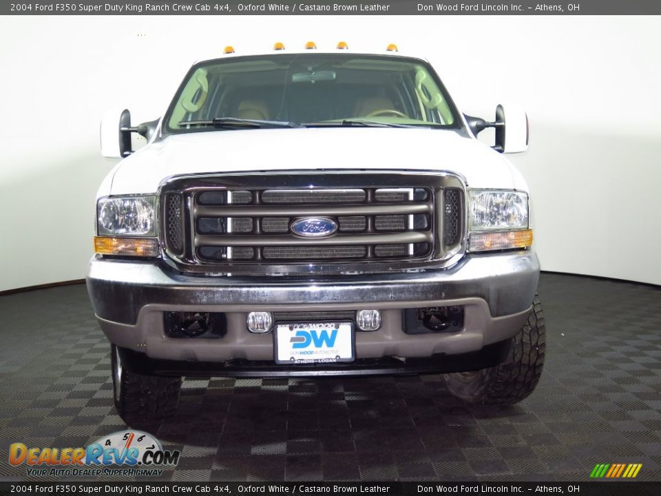 2004 Ford F350 Super Duty King Ranch Crew Cab 4x4 Oxford White / Castano Brown Leather Photo #2