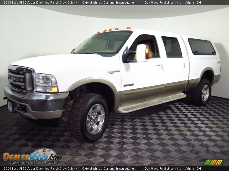 2004 Ford F350 Super Duty King Ranch Crew Cab 4x4 Oxford White / Castano Brown Leather Photo #3
