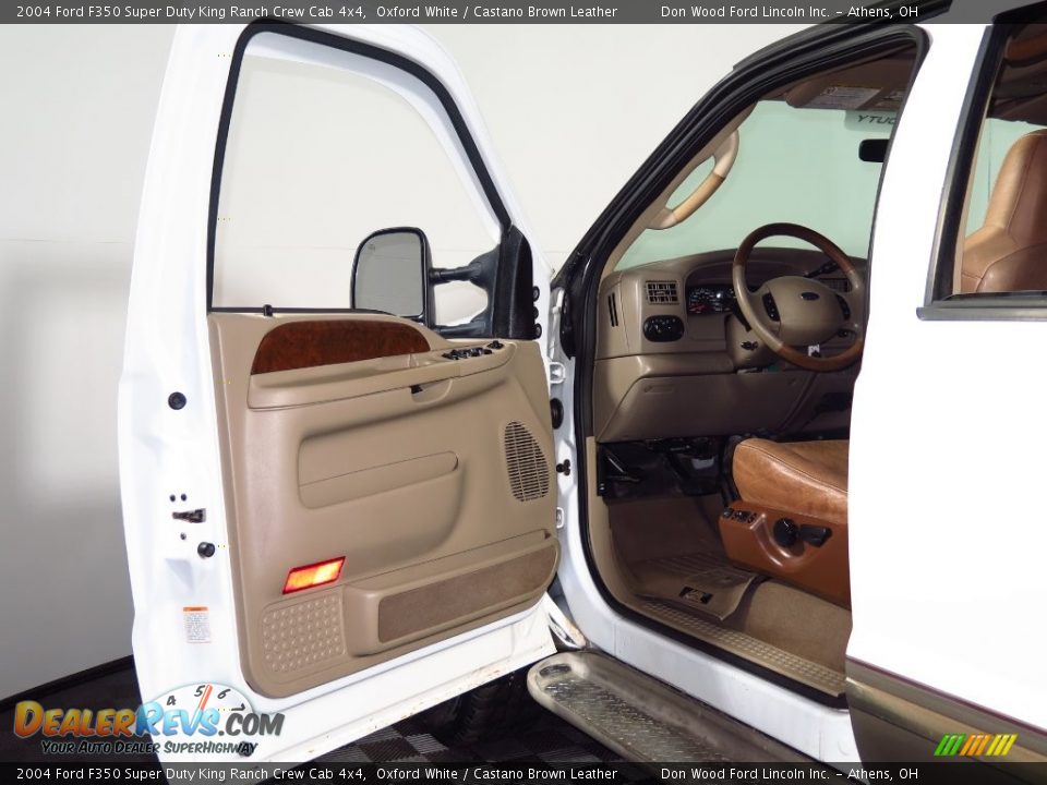 2004 Ford F350 Super Duty King Ranch Crew Cab 4x4 Oxford White / Castano Brown Leather Photo #9