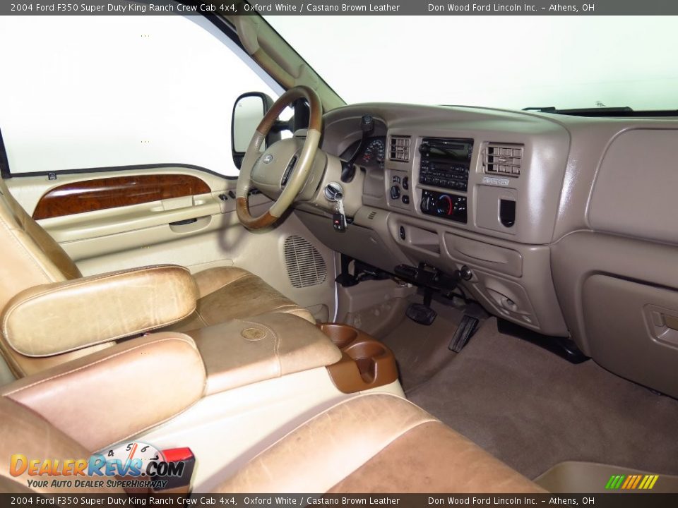 2004 Ford F350 Super Duty King Ranch Crew Cab 4x4 Oxford White / Castano Brown Leather Photo #17