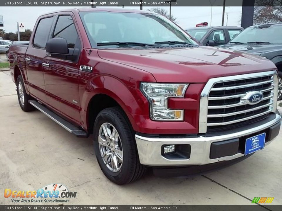 2016 Ford F150 XLT SuperCrew Ruby Red / Medium Light Camel Photo #1