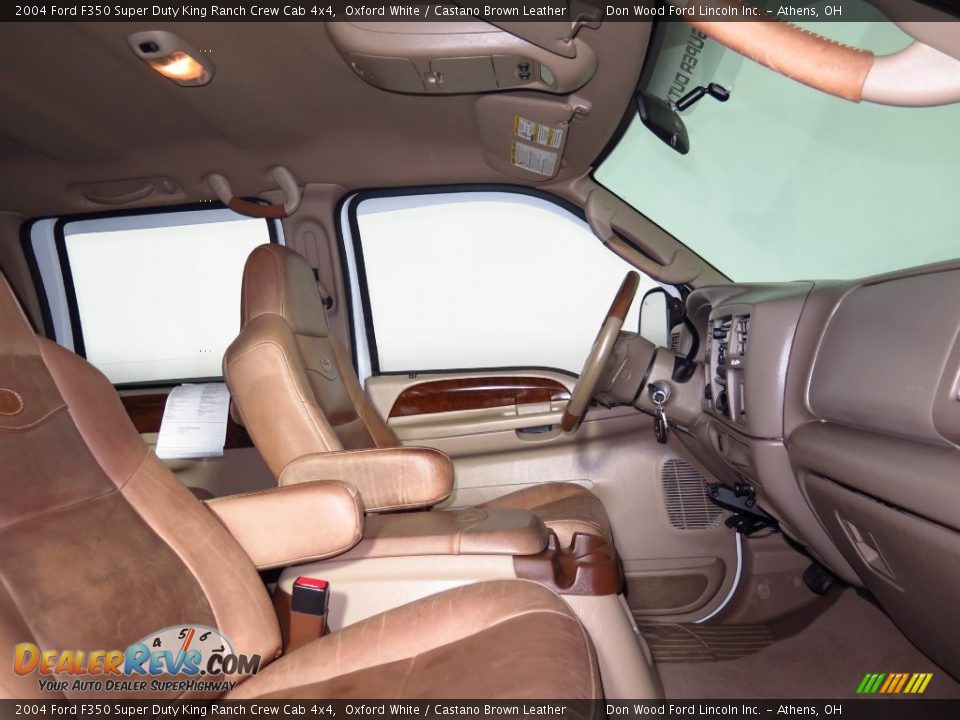 2004 Ford F350 Super Duty King Ranch Crew Cab 4x4 Oxford White / Castano Brown Leather Photo #18