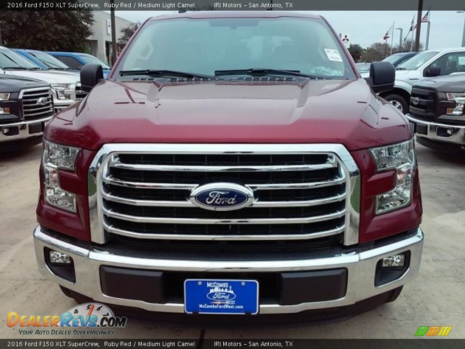 2016 Ford F150 XLT SuperCrew Ruby Red / Medium Light Camel Photo #8