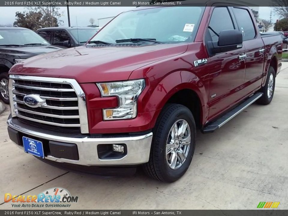 2016 Ford F150 XLT SuperCrew Ruby Red / Medium Light Camel Photo #9