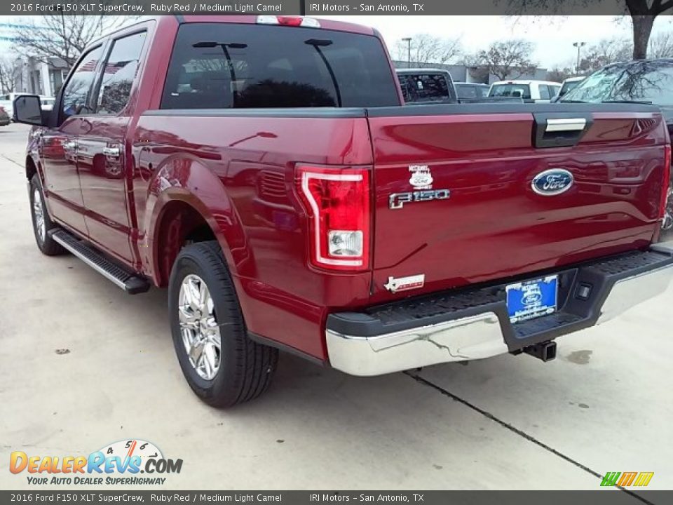 2016 Ford F150 XLT SuperCrew Ruby Red / Medium Light Camel Photo #12