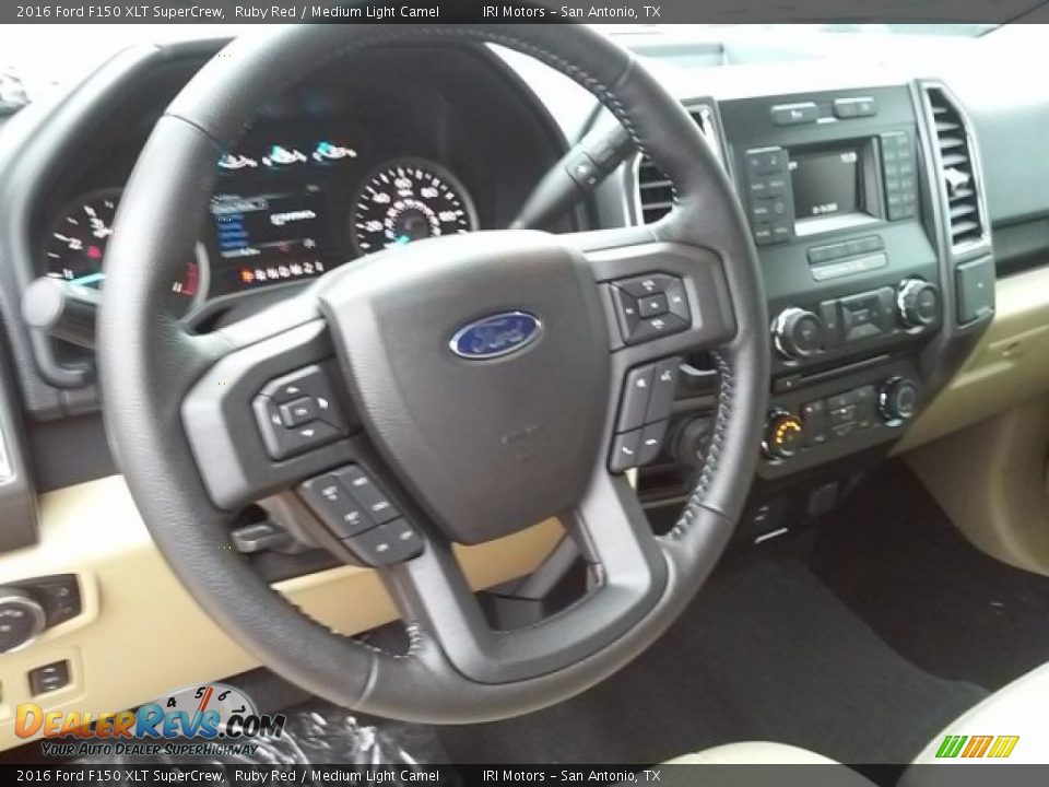 2016 Ford F150 XLT SuperCrew Ruby Red / Medium Light Camel Photo #28