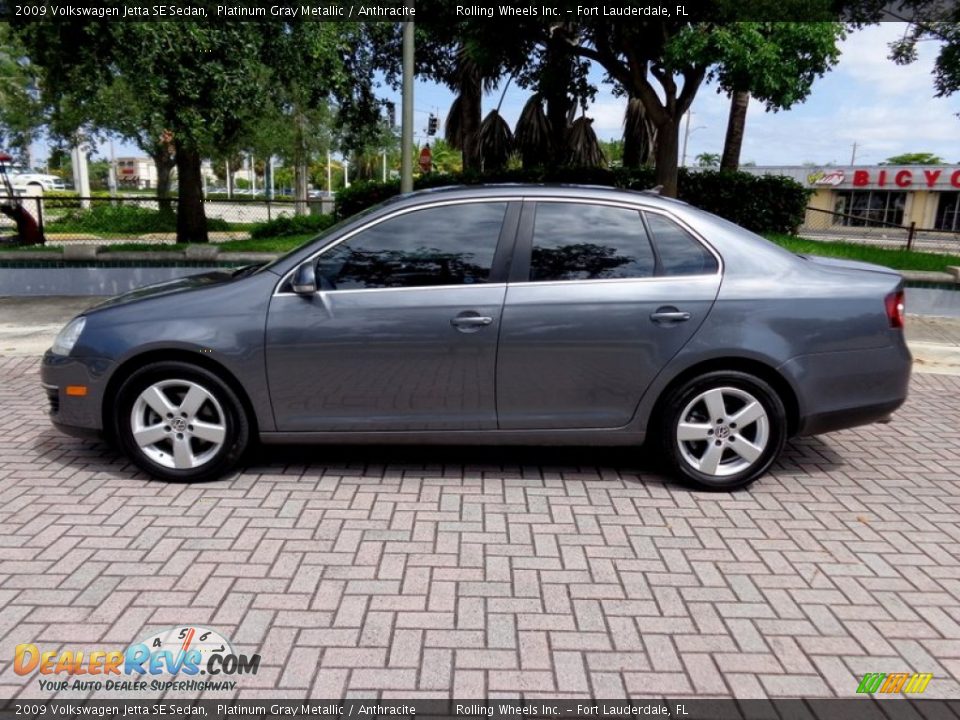 2009 Volkswagen Jetta SE Sedan Platinum Gray Metallic / Anthracite Photo #3