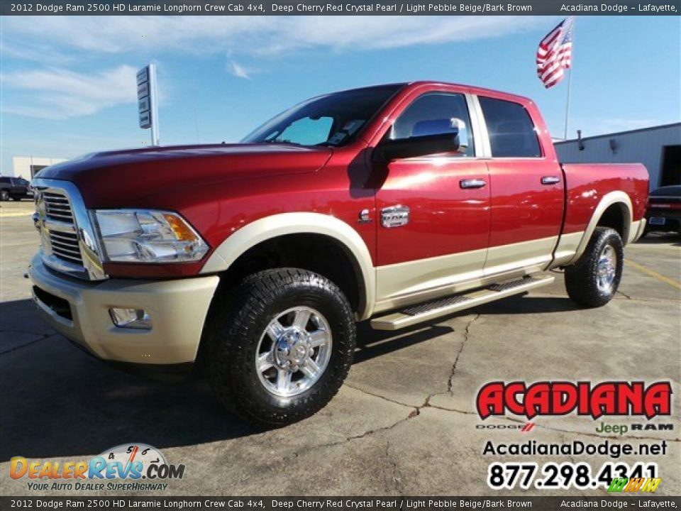 2012 Dodge Ram 2500 HD Laramie Longhorn Crew Cab 4x4 Deep Cherry Red Crystal Pearl / Light Pebble Beige/Bark Brown Photo #1