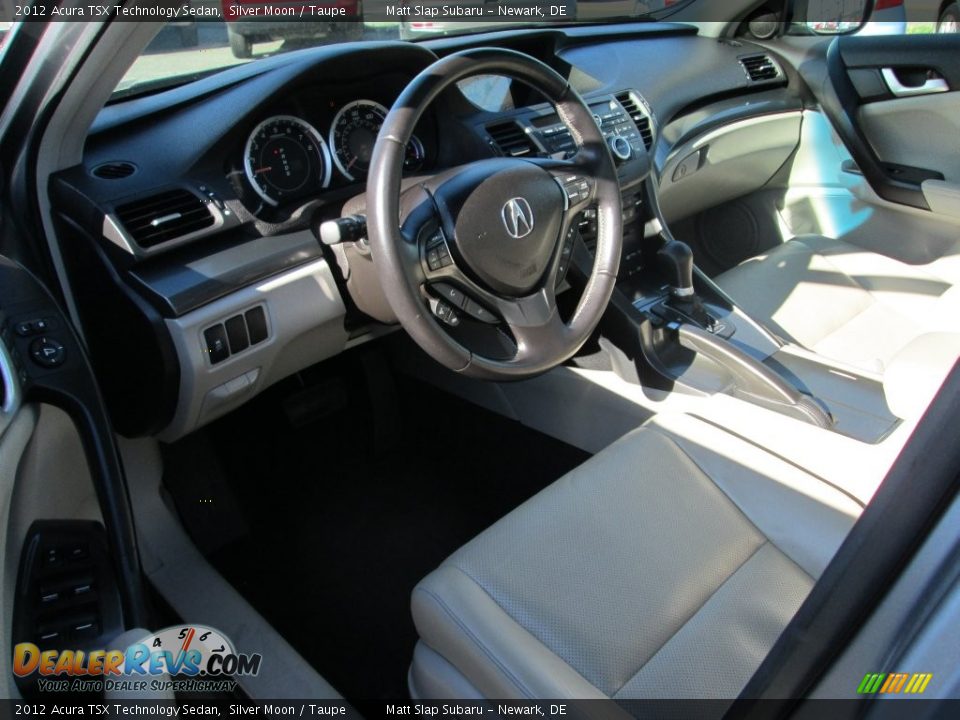 2012 Acura TSX Technology Sedan Silver Moon / Taupe Photo #11