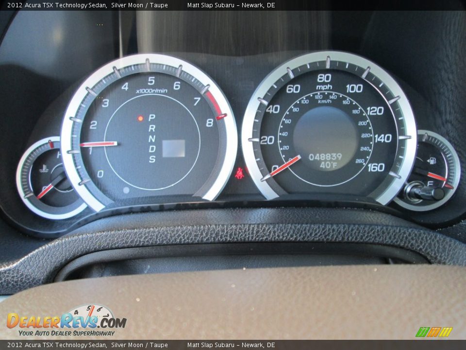 2012 Acura TSX Technology Sedan Silver Moon / Taupe Photo #27
