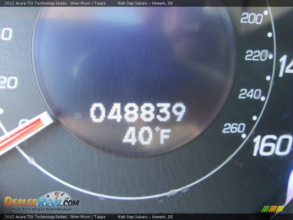 2012 Acura TSX Technology Sedan Silver Moon / Taupe Photo #28
