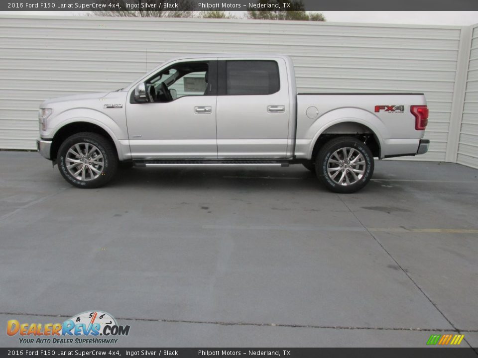 2016 Ford F150 Lariat SuperCrew 4x4 Ingot Silver / Black Photo #6