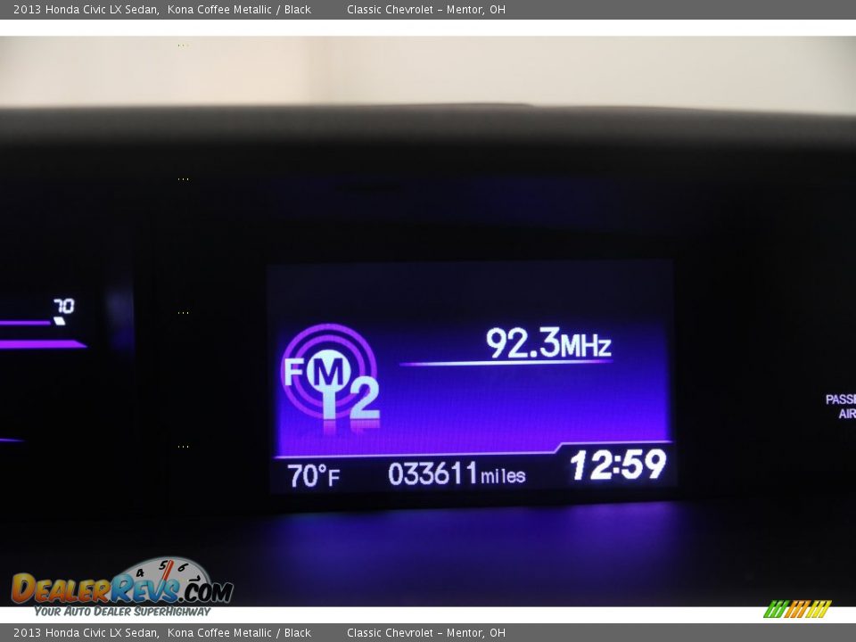 2013 Honda Civic LX Sedan Kona Coffee Metallic / Black Photo #8