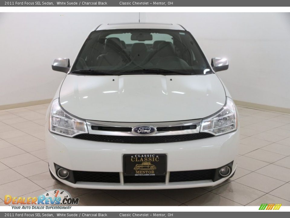 2011 Ford Focus SEL Sedan White Suede / Charcoal Black Photo #2