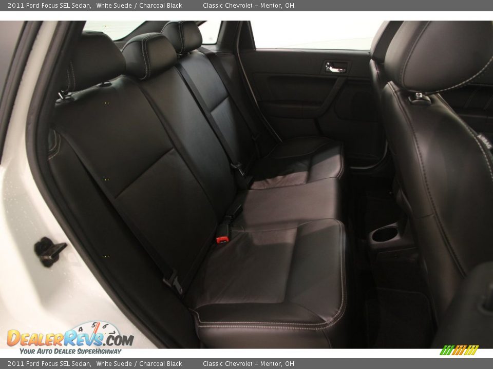 2011 Ford Focus SEL Sedan White Suede / Charcoal Black Photo #12