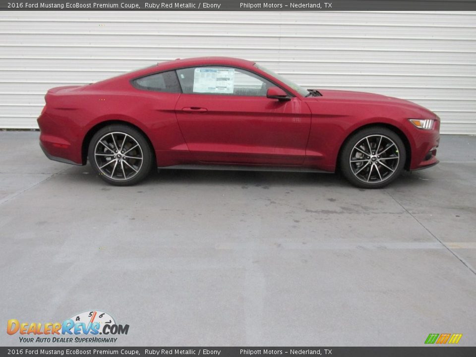 2016 Ford Mustang EcoBoost Premium Coupe Ruby Red Metallic / Ebony Photo #3