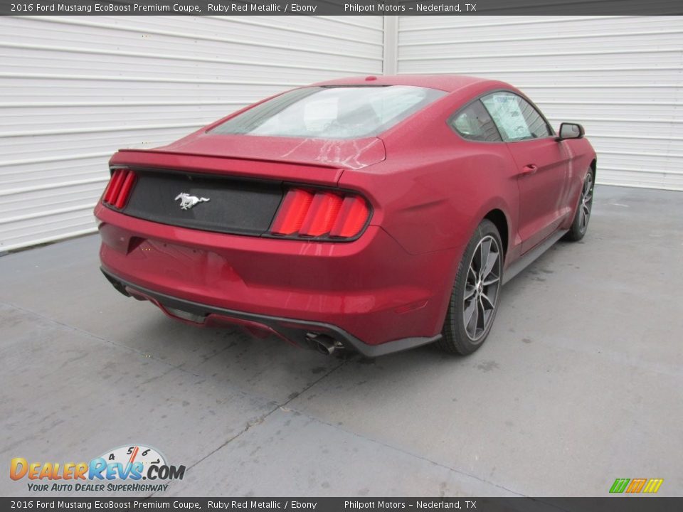 2016 Ford Mustang EcoBoost Premium Coupe Ruby Red Metallic / Ebony Photo #4