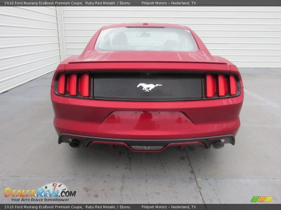 2016 Ford Mustang EcoBoost Premium Coupe Ruby Red Metallic / Ebony Photo #5