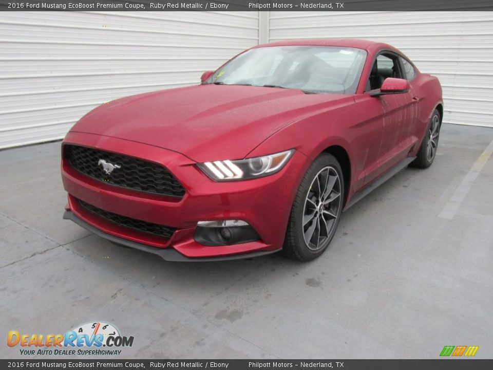 2016 Ford Mustang EcoBoost Premium Coupe Ruby Red Metallic / Ebony Photo #7