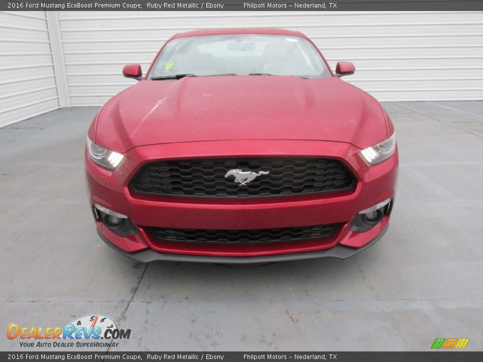 2016 Ford Mustang EcoBoost Premium Coupe Ruby Red Metallic / Ebony Photo #8