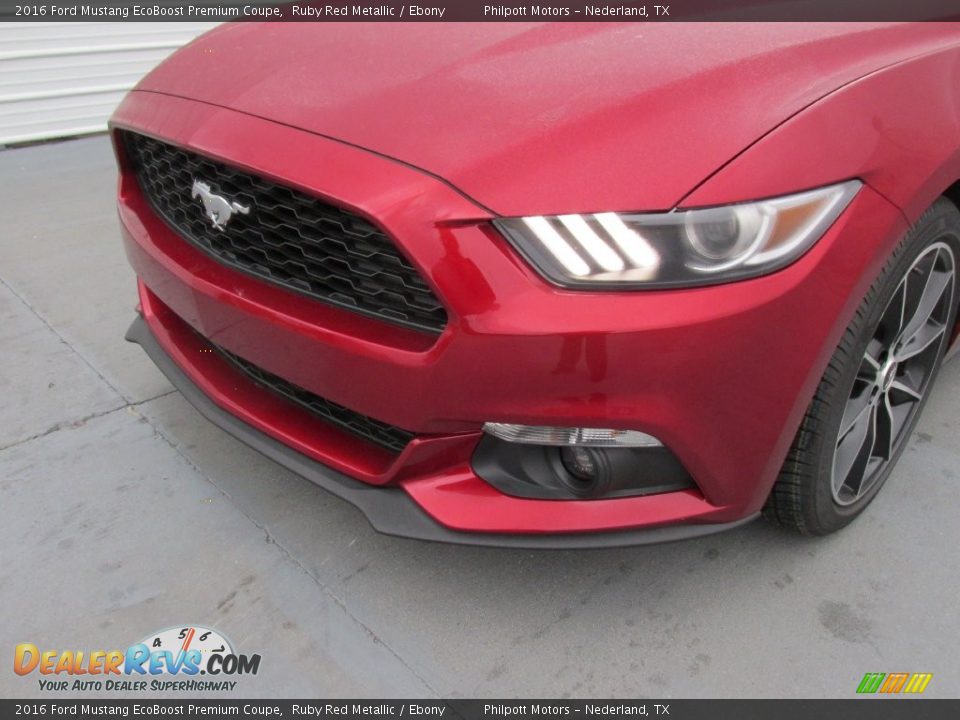 2016 Ford Mustang EcoBoost Premium Coupe Ruby Red Metallic / Ebony Photo #10