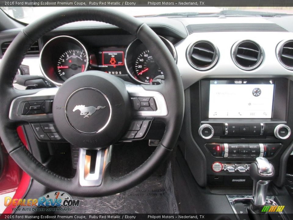 2016 Ford Mustang EcoBoost Premium Coupe Ruby Red Metallic / Ebony Photo #22