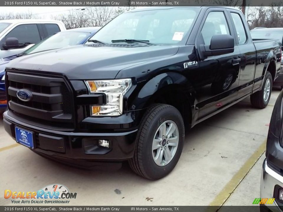 2016 Ford F150 XL SuperCab Shadow Black / Medium Earth Gray Photo #6