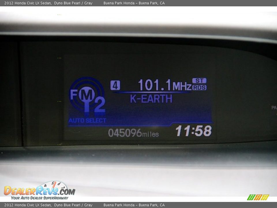 2012 Honda Civic LX Sedan Dyno Blue Pearl / Gray Photo #6