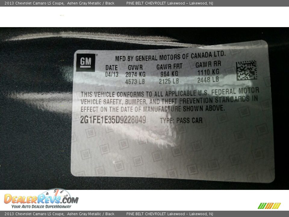 2013 Chevrolet Camaro LS Coupe Ashen Gray Metallic / Black Photo #14
