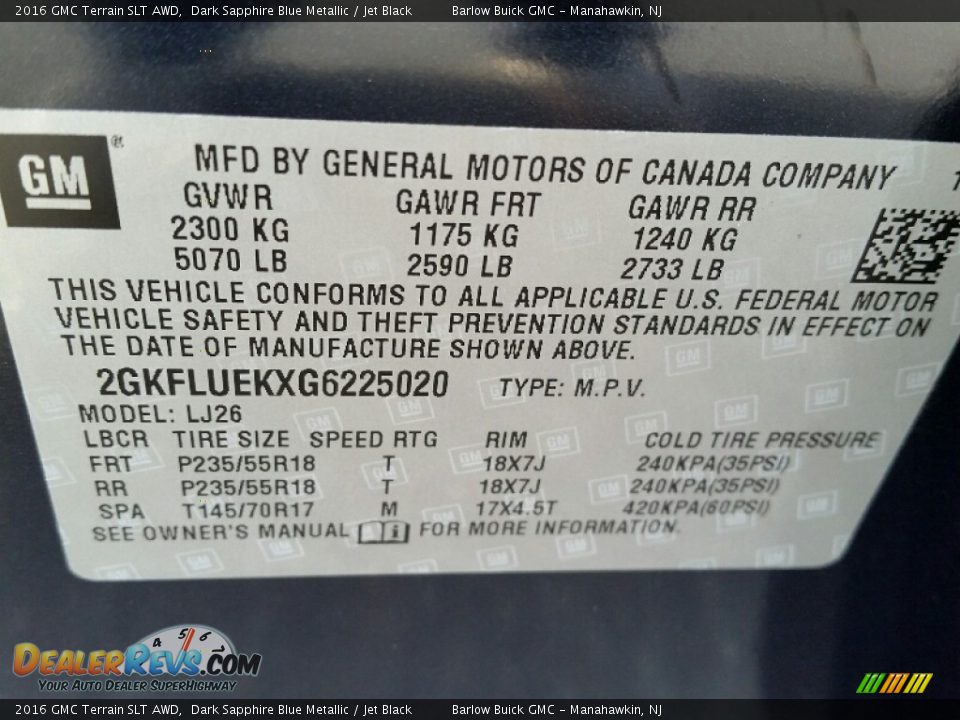 2016 GMC Terrain SLT AWD Dark Sapphire Blue Metallic / Jet Black Photo #10
