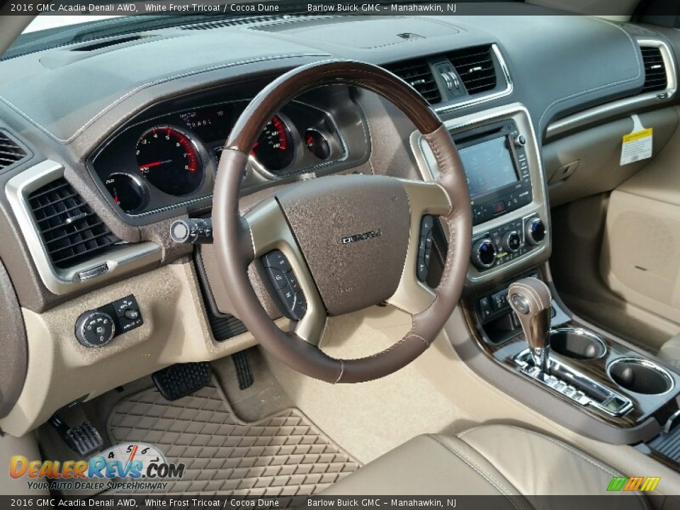 2016 GMC Acadia Denali AWD White Frost Tricoat / Cocoa Dune Photo #7