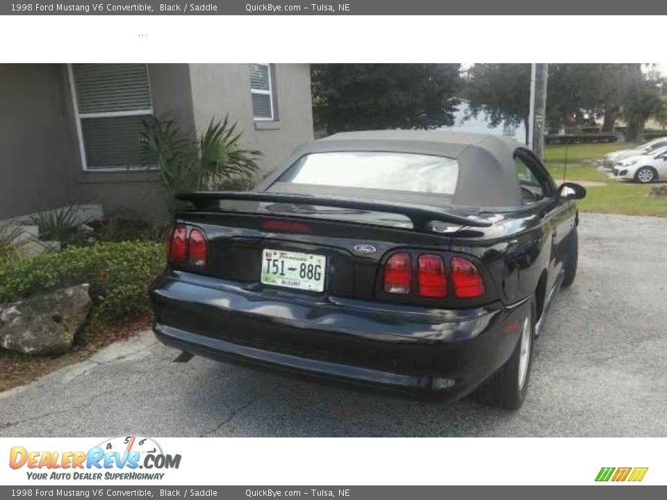 1998 Ford Mustang V6 Convertible Black / Saddle Photo #2