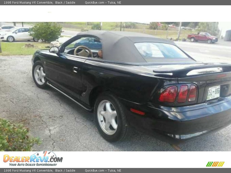 1998 Ford Mustang V6 Convertible Black / Saddle Photo #3