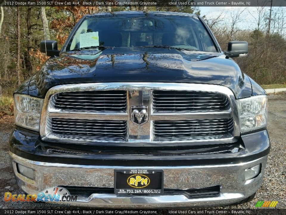 2012 Dodge Ram 1500 SLT Crew Cab 4x4 Black / Dark Slate Gray/Medium Graystone Photo #2