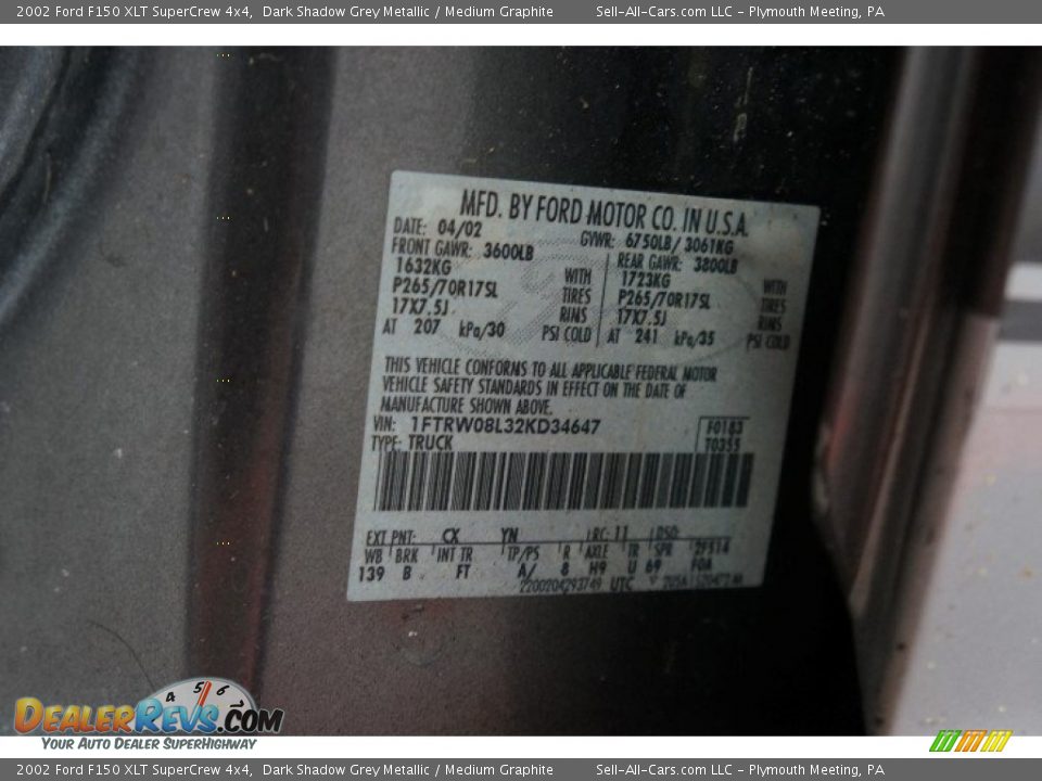 2002 Ford F150 XLT SuperCrew 4x4 Dark Shadow Grey Metallic / Medium Graphite Photo #15