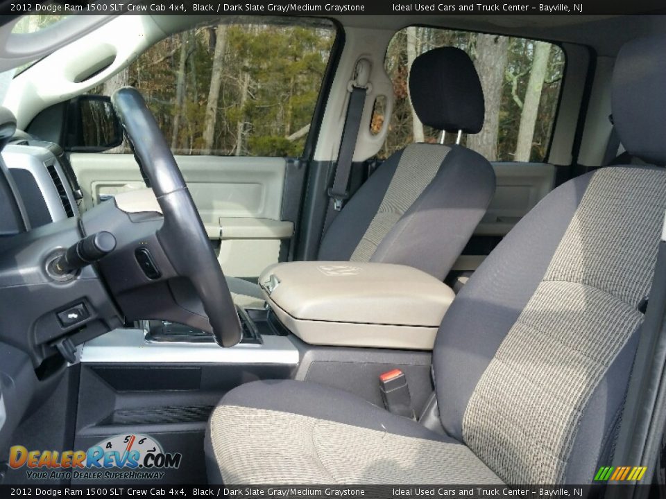 2012 Dodge Ram 1500 SLT Crew Cab 4x4 Black / Dark Slate Gray/Medium Graystone Photo #15