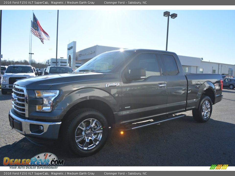 2016 Ford F150 XLT SuperCab Magnetic / Medium Earth Gray Photo #3