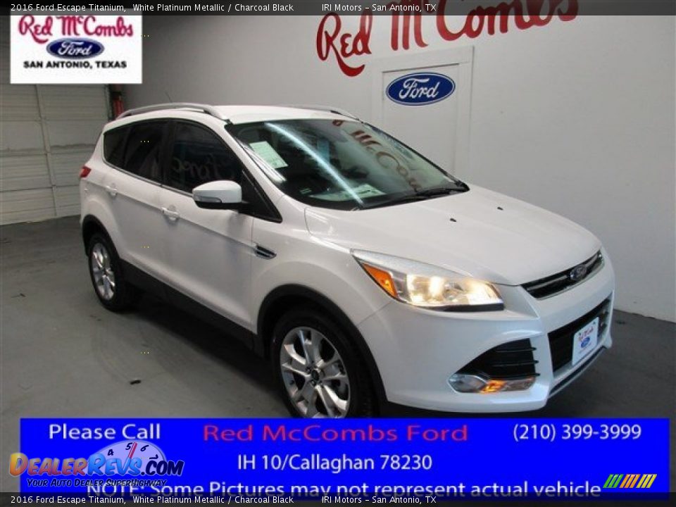 2016 Ford Escape Titanium White Platinum Metallic / Charcoal Black Photo #1