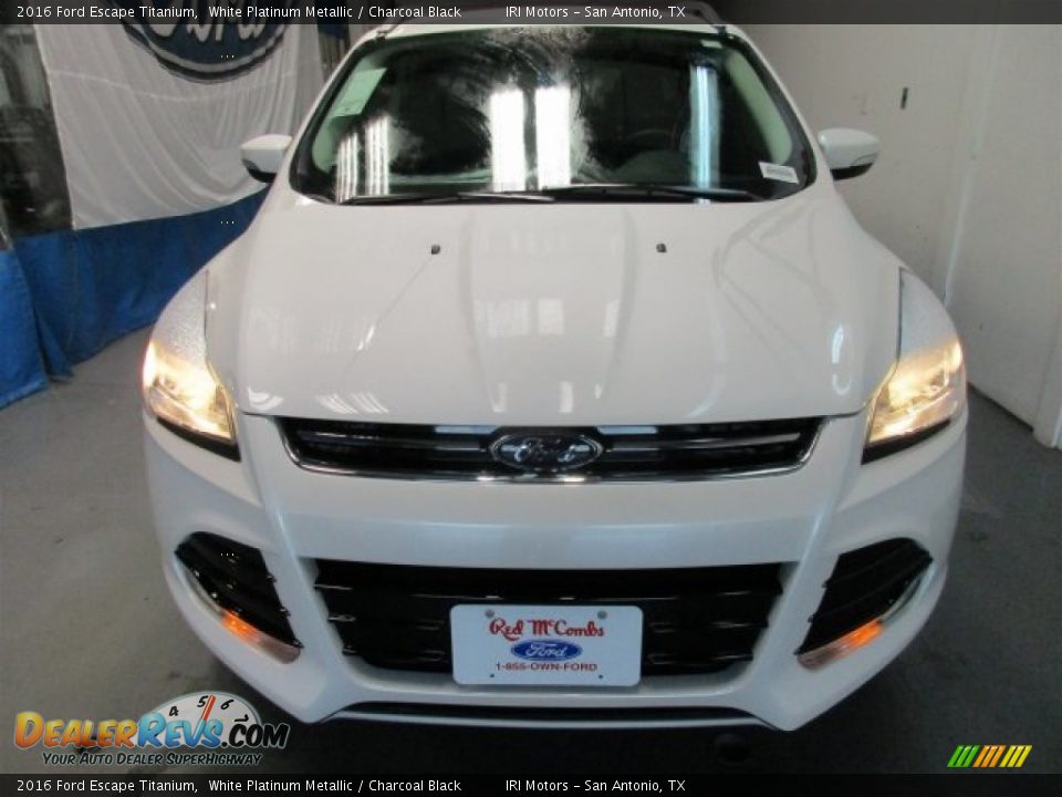 2016 Ford Escape Titanium White Platinum Metallic / Charcoal Black Photo #2