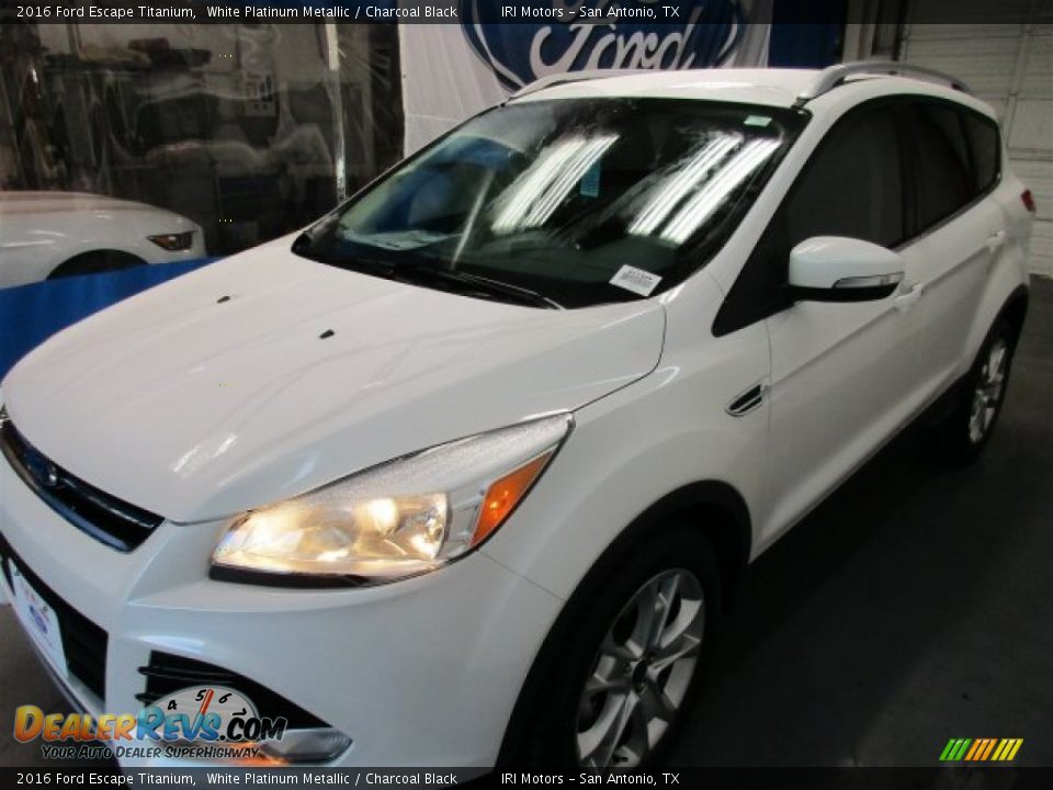 2016 Ford Escape Titanium White Platinum Metallic / Charcoal Black Photo #3