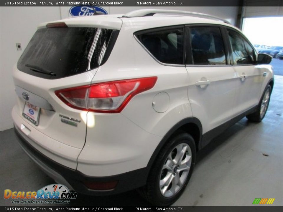 2016 Ford Escape Titanium White Platinum Metallic / Charcoal Black Photo #8