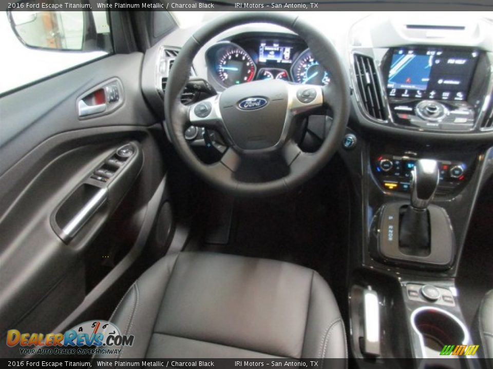2016 Ford Escape Titanium White Platinum Metallic / Charcoal Black Photo #11